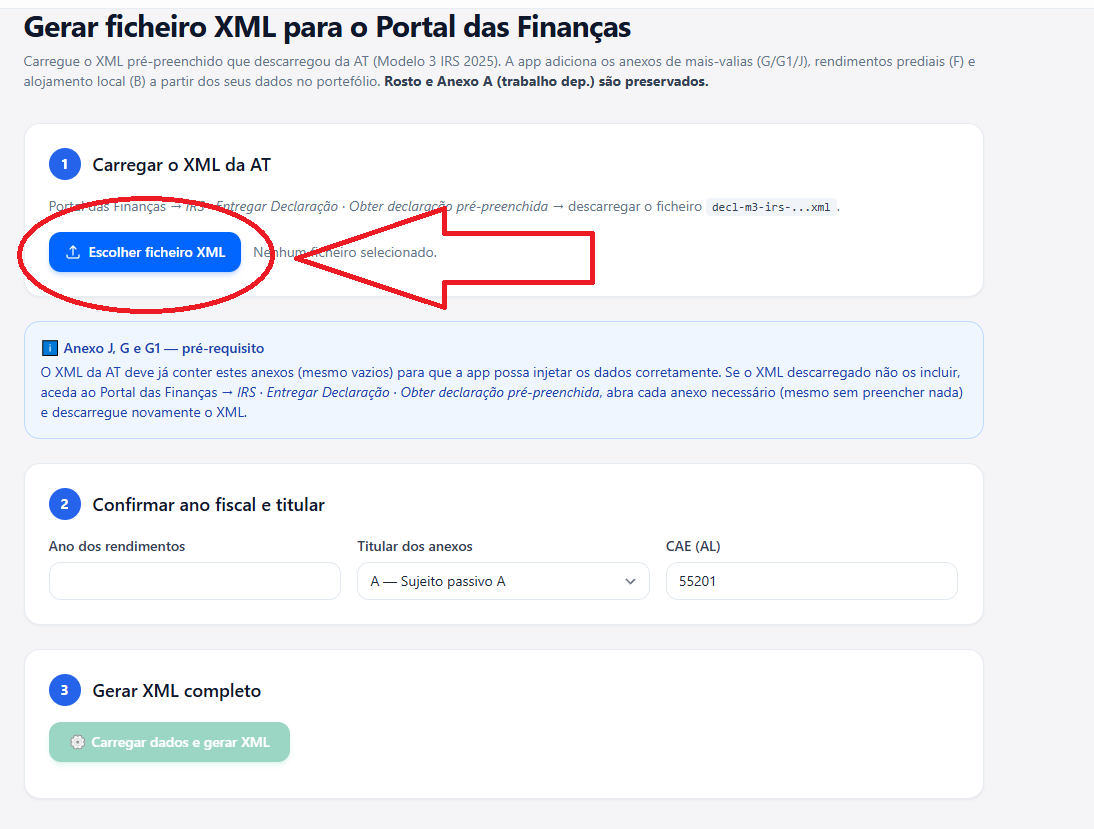 Upload Menos IRS
